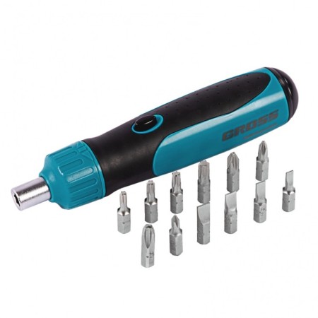 The reverse screwdriver Gross 11611, mechanism Smartpush, S2, 12 pcs