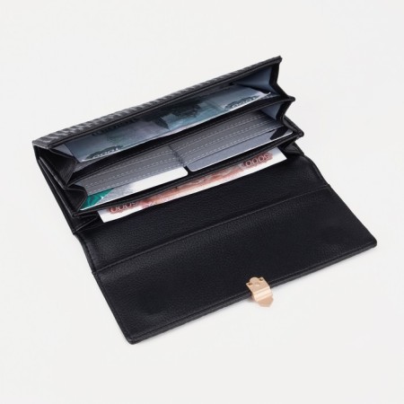Women's wallet on a magnet, black color-3