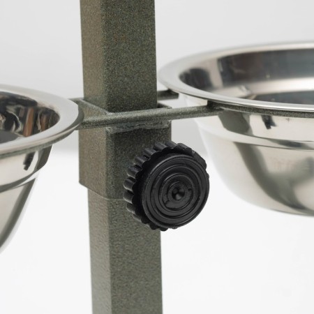 A stand with bowls, 2 x 350 ml, height 30 cm, collapsible, green-5