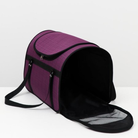 Bag - Animal carrying, with a hatch, 49 x 30 x 35 cm, mix of flowers-4