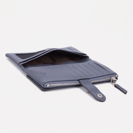 Women's wallet on the button, blue color-2