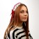 Carnival bandage "Lolita", red color with white braid