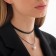 Choker "Two threads" is a large bead, white color in black, l = 39