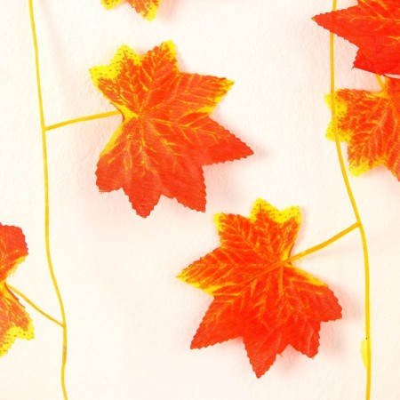 Decor "Girland from the leaves" Length: 2.4 m, width: 17 cm, red-yellow color-4