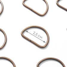 Semi -ring for bags, d = 25 mm, thickness - 2 mm, antique color