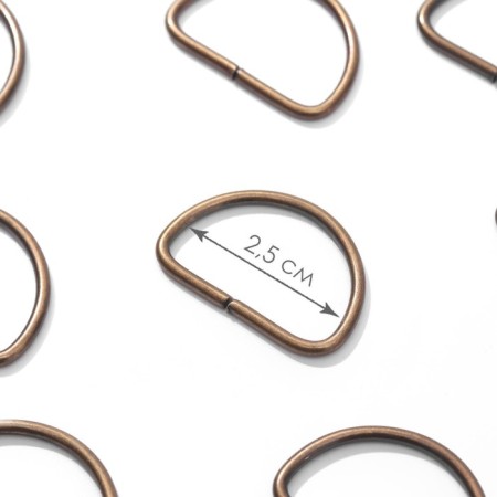 Semi -ring for bags, d = 25 mm, thickness - 2 mm, antique color