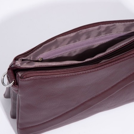 Cross-Bodi bag with zipper, burgundy color-6