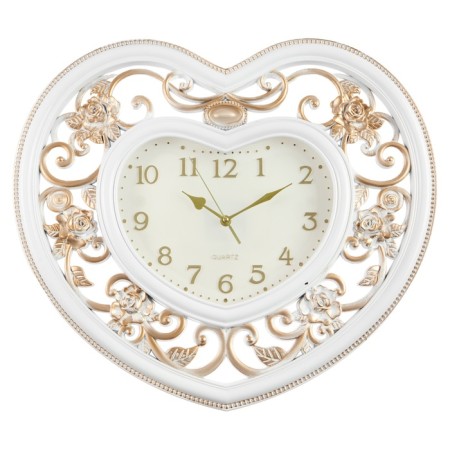 Wall clock, series: interior, "heart", discrete move, 1AA, D-25.5 cm, 55 x 48 cm-3