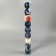 Set of balls plastic D-6 cm, 9 pcs "Melody" Wave ornament, Blue White