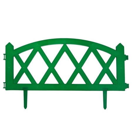 Decorative fence, 35 × 232 cm, 4 sections, plastic, green, Modern, Greengo-7