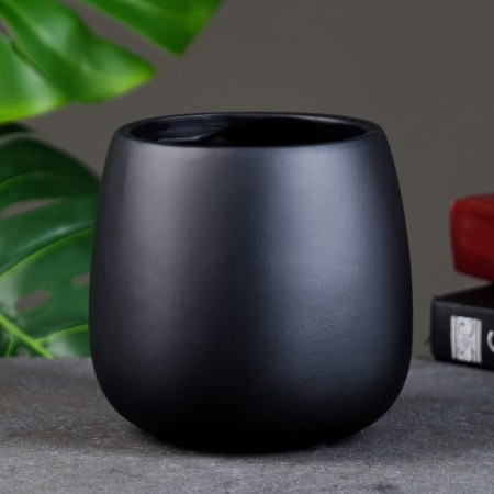 Pot "Mr. Twix" 12x12x12cm, black-3
