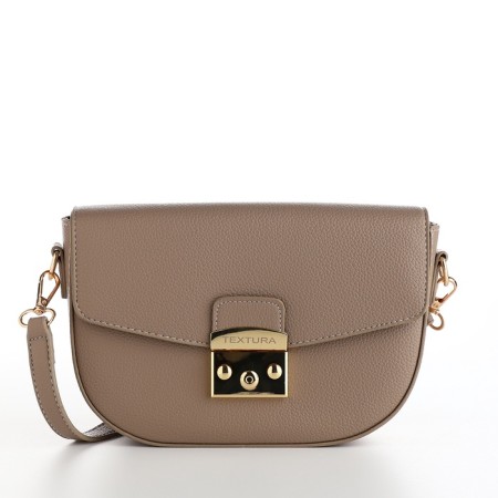 Women's bag on the valve, Textura, small size, beige color-11