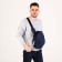 Male sling bag from textiles, with USB, blue color