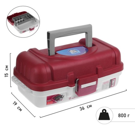 Box fishing yard, size 36 x 19 x 15 cm, 1 tray