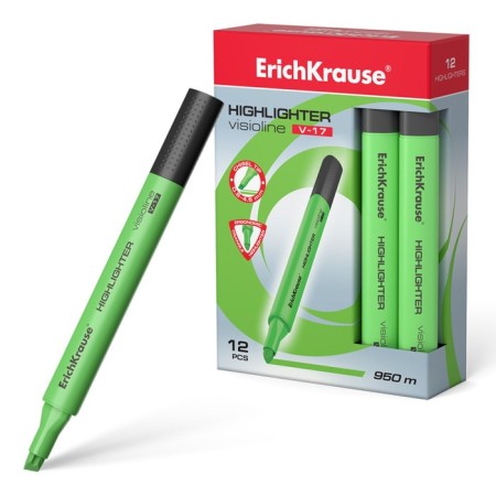 Marker Text Moistener Erichkrause Visioline V-17, 0.6-4.5 mm, water-based ink, green