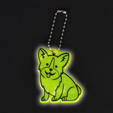 The reflective element "Corgi", bilateral, 4.3 × 5.5 cm, color mix-3