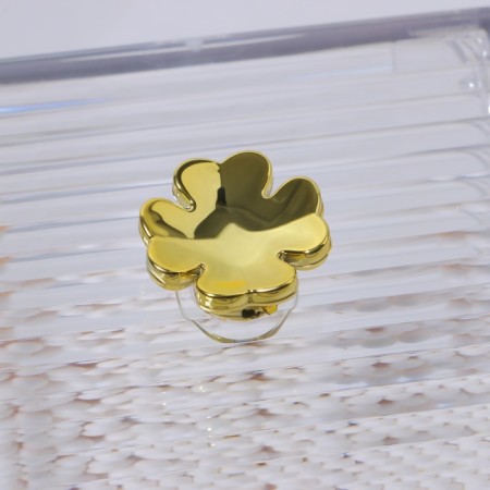 Organizer for storage "Flower", with a lid, 11 × 8.5 × 8.5 cm, the color is transparent/golden-6