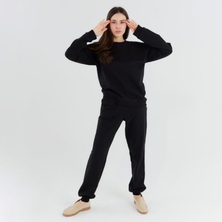 Women's costume (sweatshirt, trousers) minku: Casual Collection Black color, size 42-3