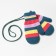 Baby mittens, jeans/stripes, size 14 (4-6 years)