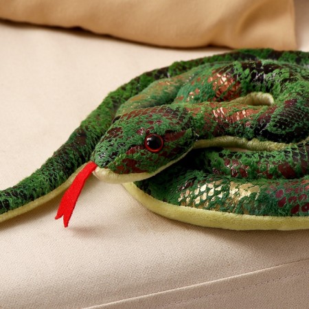 Soft toy "Snake", 18 cm, green color-2