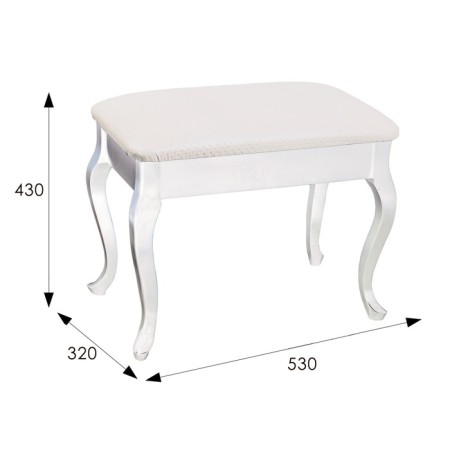 Azalea banquet with storage, 530x320x430, white, eco -leather fabric white-1