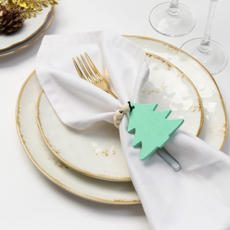 A set of rings for napkins 2 pcs. "Christmas tree", col. Green, 6*7 cm, tree