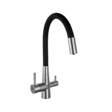 Fashun A54029-7 kitchen mixer, one-sided, with output for drinking water, black