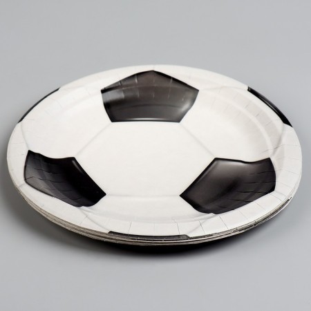 Disposable paper plate "Football", 18 cm-3