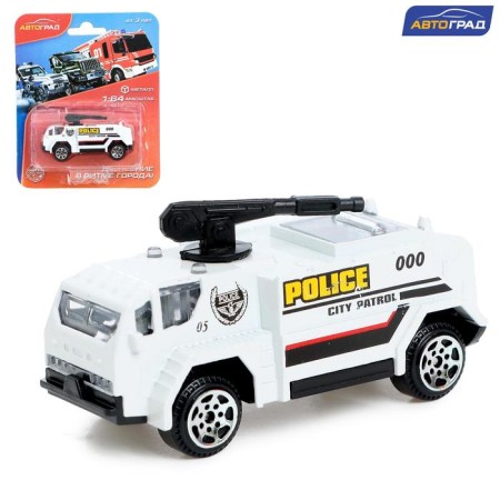 Metal “Police” machine, scale 1:64, Mix color, on a blister