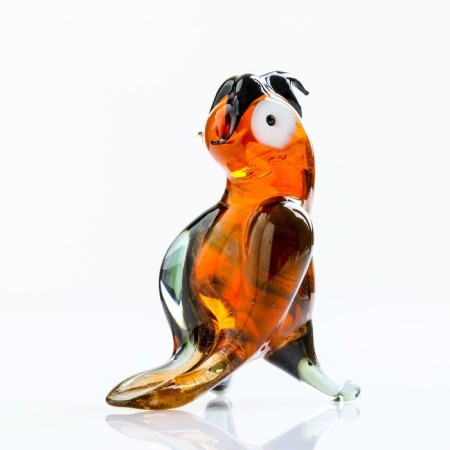Figure made of glass "Owl" 6x4.5x3cm brown, mix-6