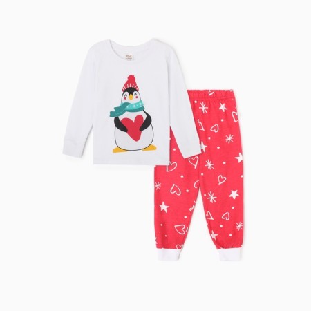 New Year. Pajama Children's NG Penguin, white/red color, height 98