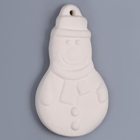 Christmas tree decoration for coloring "Snowman" with a suspension, brush-3
