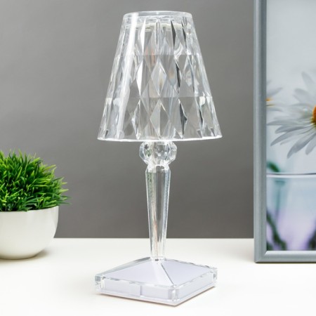 Table lamp 16862/1PR LED 0.8W 4000K USB AKB transparent 12x12x26 cm Risalux-1