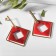 Earrings Assorted "Illusion", bright red color in gold