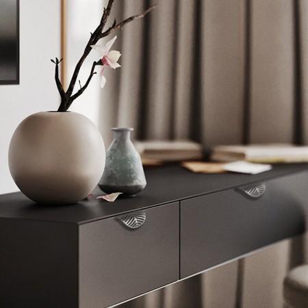 Handle cappio, m/o 32 mm, with a pattern, matte gray color-2