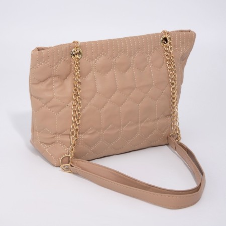 Zipper bag with lightning, beige color-1