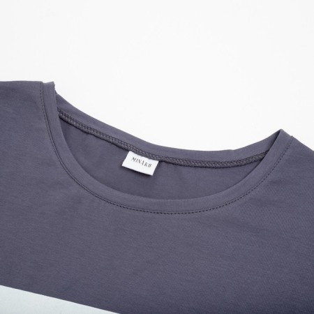 Men's T-shirt Minaku "Text" color gray, river 54-5
