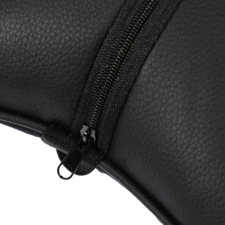 Pillow Automobile Bone, on the headrest, 27 × 17 cm, velor, black with a blue line-3