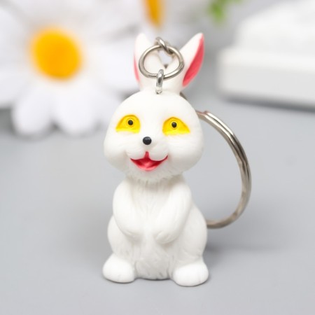 Plastic keychain "White Rabbit" MIX 2x2x4.2 cm-4
