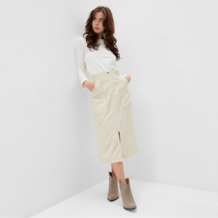 Women's skirt Minaku: Velvet Collection Milk color, river 48-1