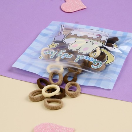 Hair gum "Good wishes" (set of 50 pcs) Funny rabbit, 2 cm, mix