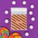 BOPP package with sticky tape, "stripes", 7*7+3cm