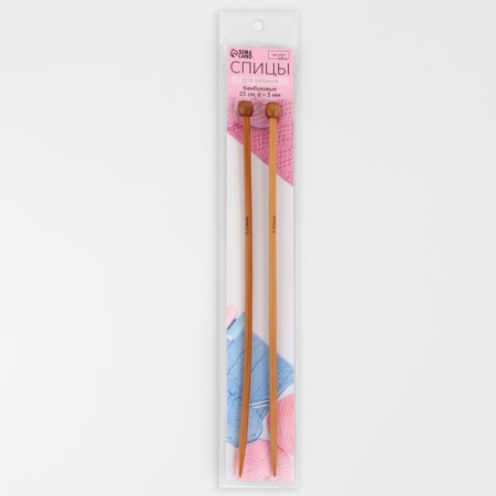 Knitting needles, straight lines, d = 5 mm, 25 cm, 2 pcs-4