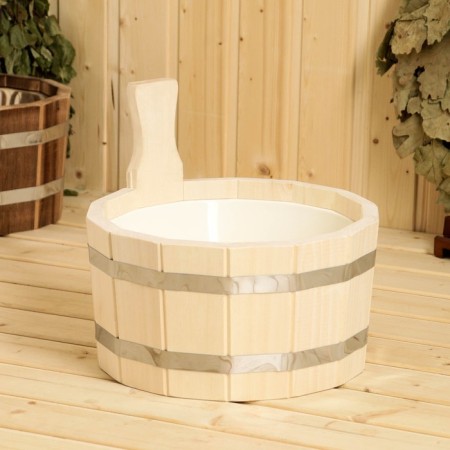 Wooden gang, 5 l, round, linden, plastic insert ft-1