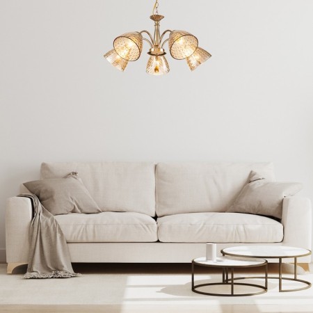Suspended lamp 5x40W E27, size 56x56x56 cm-5