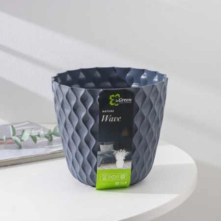 Pot for flowers with a “Wave” pallet, 2.5 l, d = 17.5 cm, color gray color-5