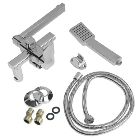 Bath mixer Zein Z2078CR, bar, shower set, 35 mm cartridge, brass, chrome-9
