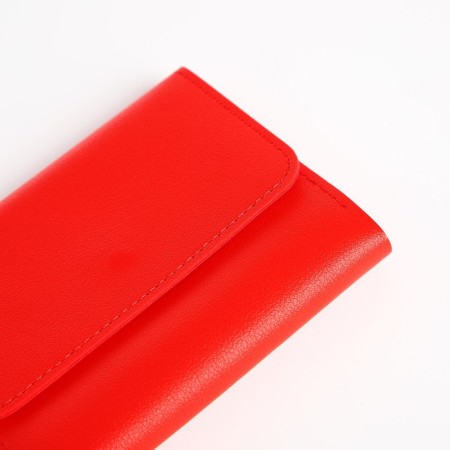 Women's wallet on the button, red color-2