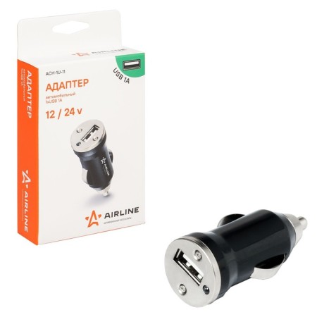 Automobile charger 1xUSB 1A in a cigarette lighter 12/24V AIRLINE ACH-11-1