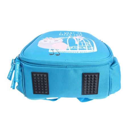 Frame backpack 36 x 28 x 17 cm, + pencil case, Bruno VisConti "Cute Owls. Coquette", turquoise-6